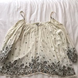 Boho Style Cold Shoulder Blouse